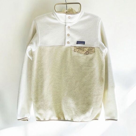 Patagonia Lightweight Synchilla Snap-T Pullover Bleached Stone Khaki Size XS - Picture 1 of 10